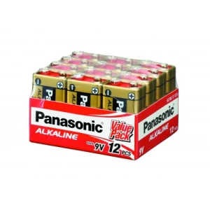 Panasonic 9V / 6LR61 Alkaline Battery 12 Pack