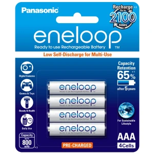 4 x Eneloop Ni–MH Rechargeable AAA Batteries