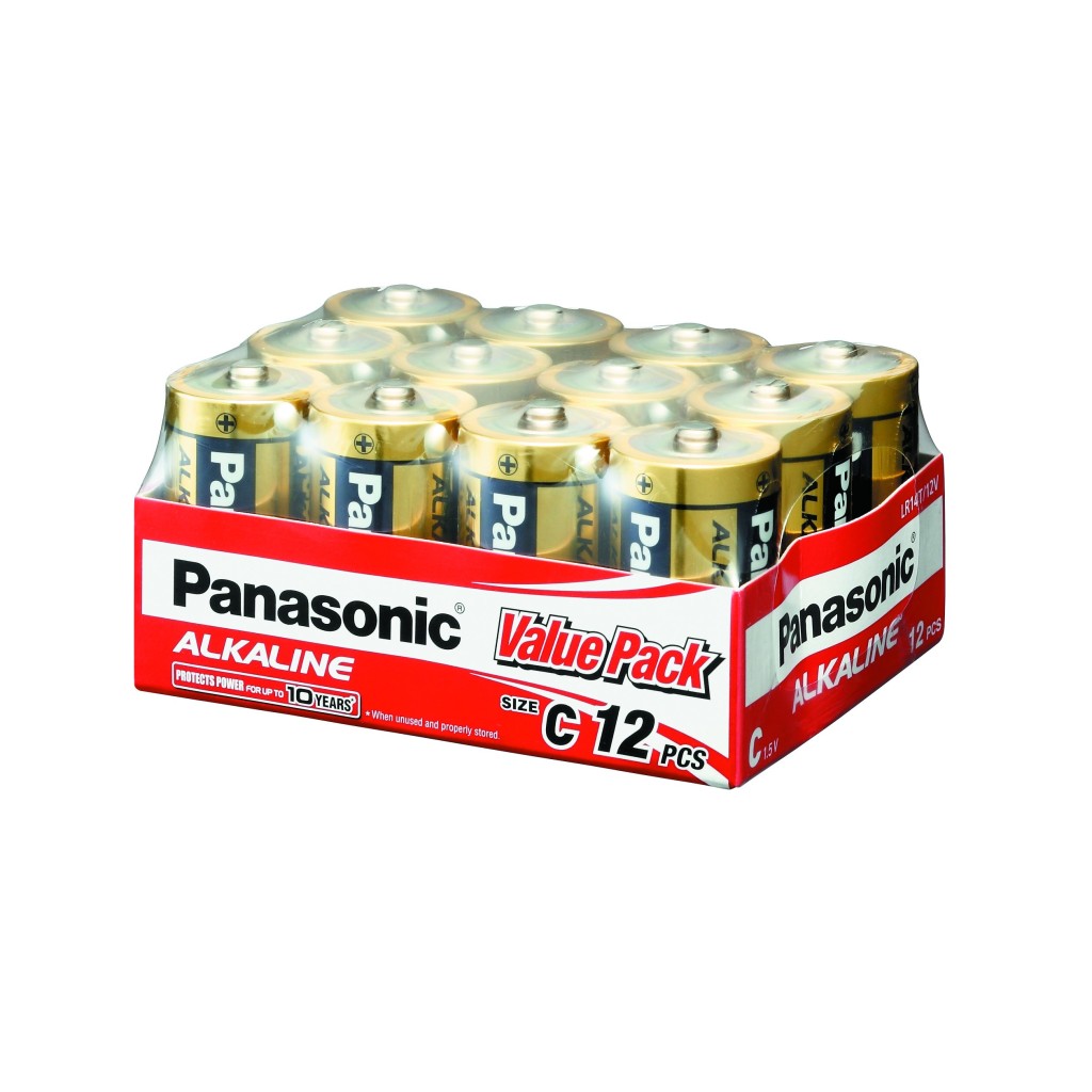 Panasonic C / LR14 Alkaline Battery 12 Pack Ausbatteries