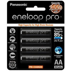 4 x Eneloop Pro Ni–MH Rechargeable AA Batteries