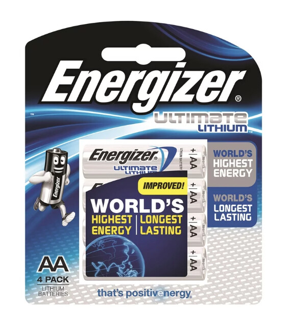 Energizer Lithium AA Batteries 4 Pack