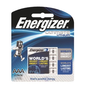 Energizer Lithium AAA Batteries 4 Pack
