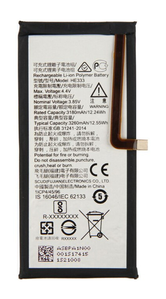Nokia 8 Sirocco / Sirocco Global Dual Sim Replacement Battery HE333