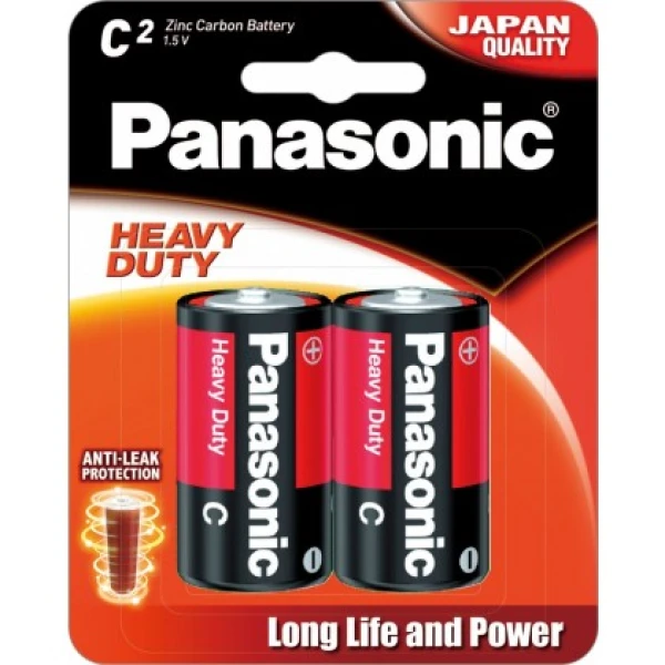 Panasonic Heavy Duty C / LR14 Carbon Zinc Battery 2 Pack