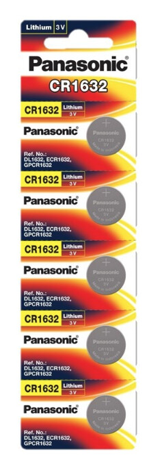 5 x Panasonic CR1632 Lithium Batteries