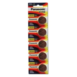 5 x Panasonic CR2450 Lithium Batteries