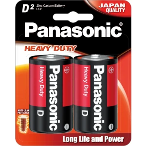 Panasonic Heavy Duty D / LR20 Carbon Zinc Battery 2 Pack