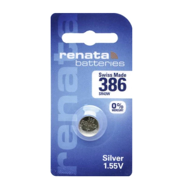 5 x SR43 / 386 / SR43W Renata Silver Oxide Battery