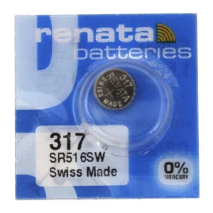 1 x SR62 / SR516 / 317 Renata Silver Oxide Battery